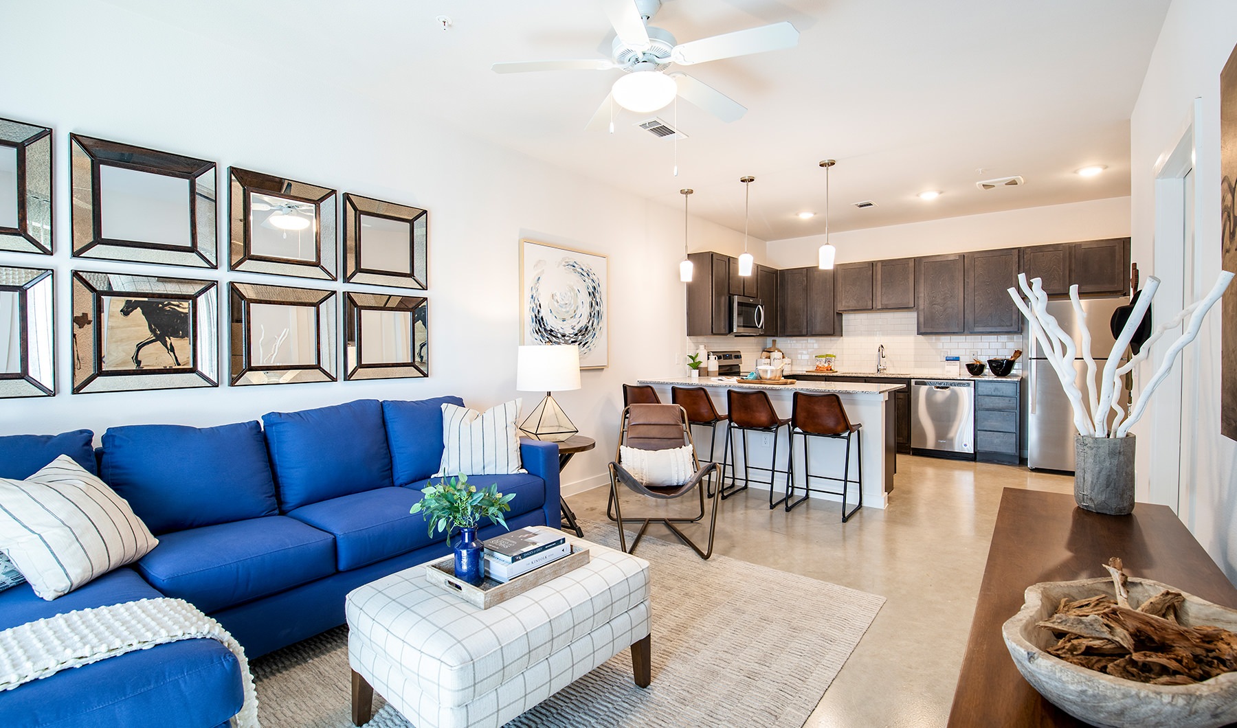 Living Area open well lit living area